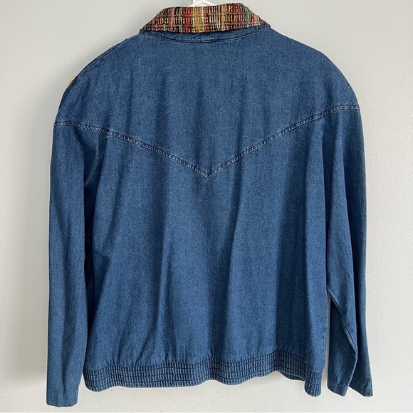 Vintage CITY GIRL SPORT Embroidered Denim Blazer  Womens Sz 16 Western Retro - Picture 9 of 12